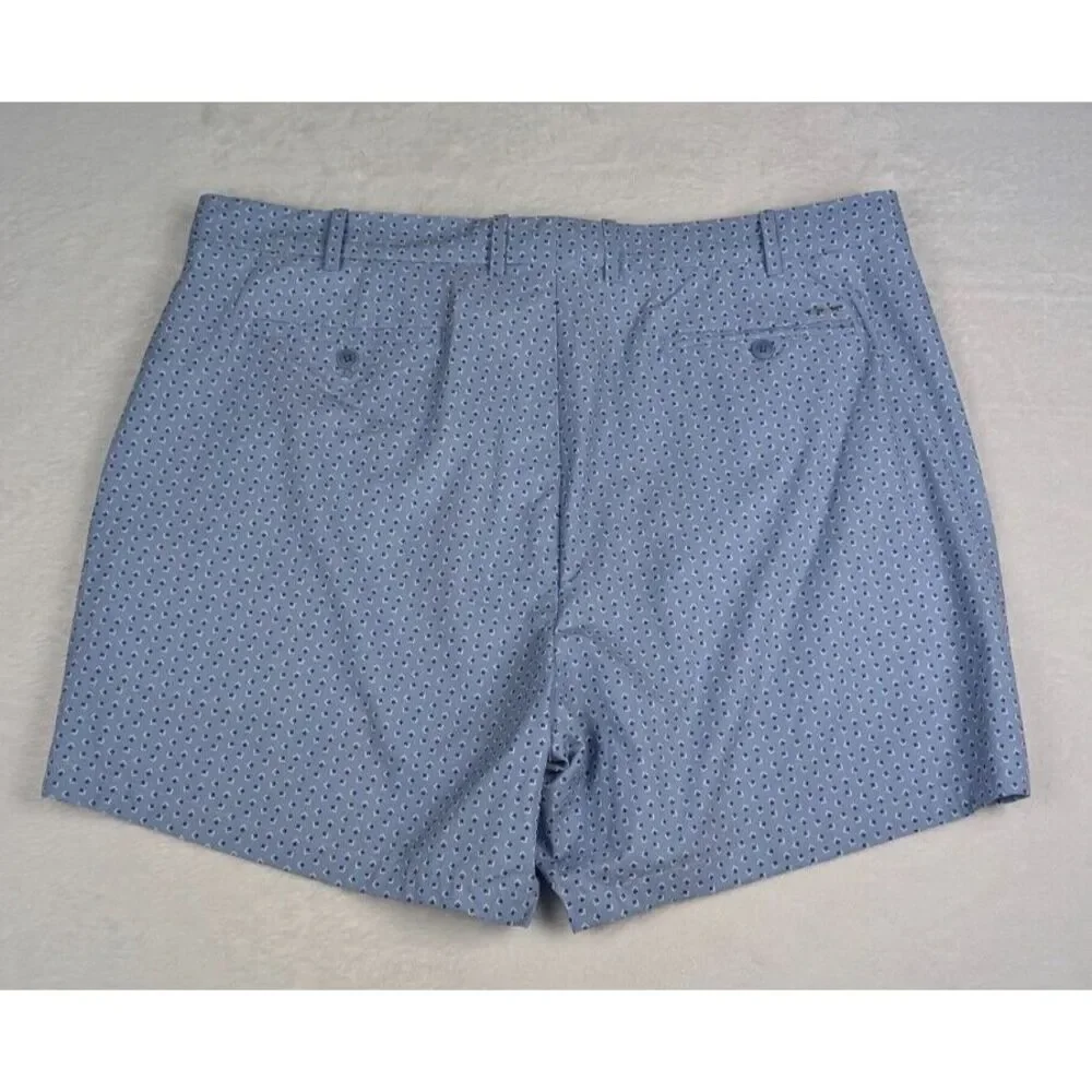 RLX Ralph Lauren Performance Golf Chino‎ Shorts Mens 40 Light Blue Geometric